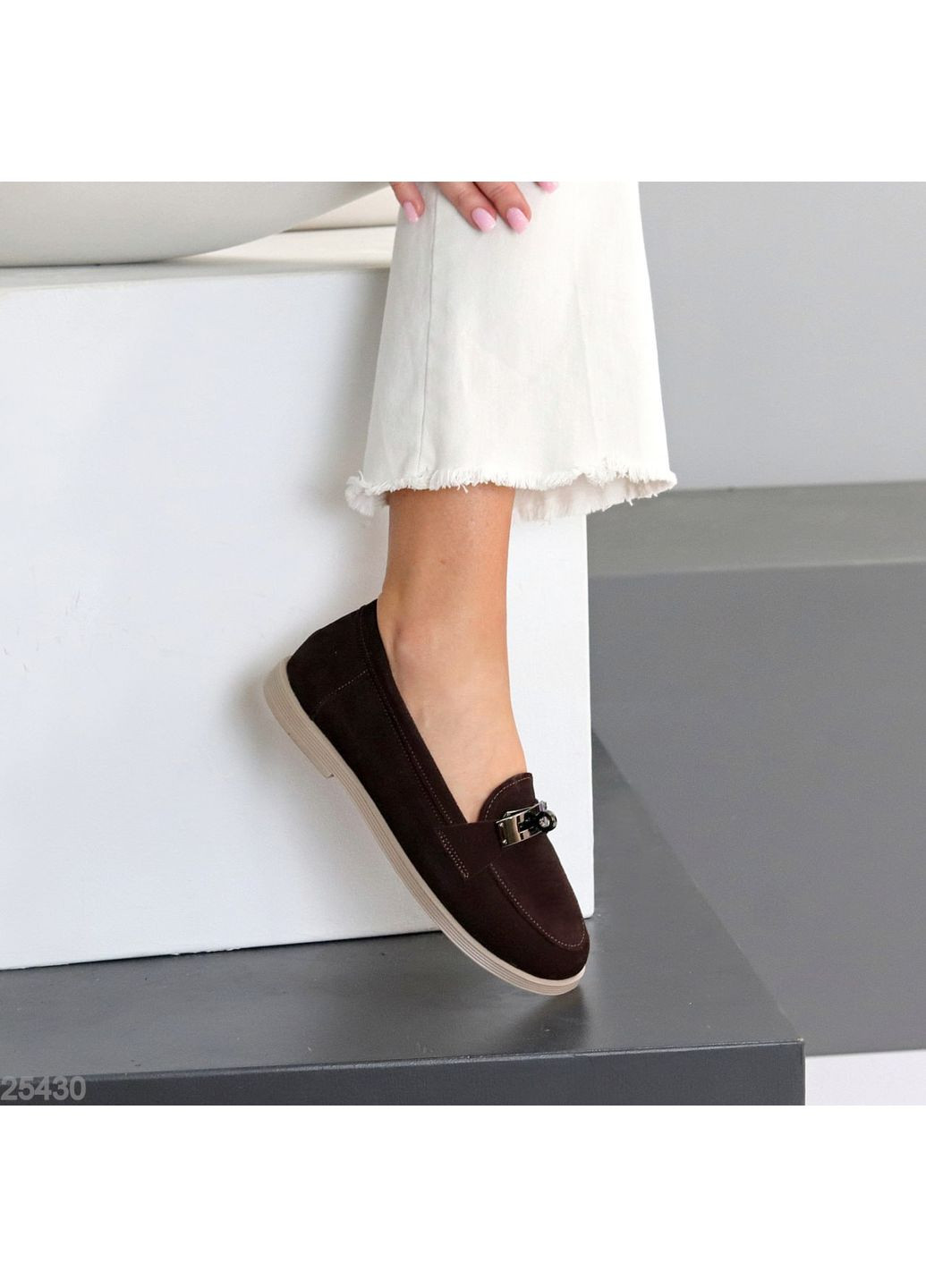 No Brand Лофери жіночі Lirina з натуральної замші, шоколадні темно-коричневий з, — (361119972)