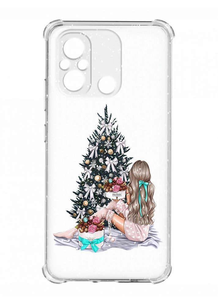 Чохол з потовщеними кутами на Xiaomi Redmi 12C:: Дівчина біля ялинки (новорічний принт 139) Creative (362963253)