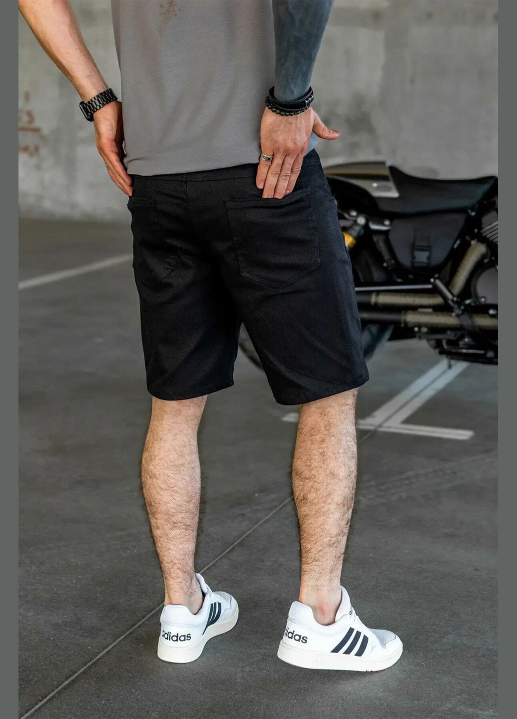 Мужские классические шорты Чинос Черные Teamv (337115801)