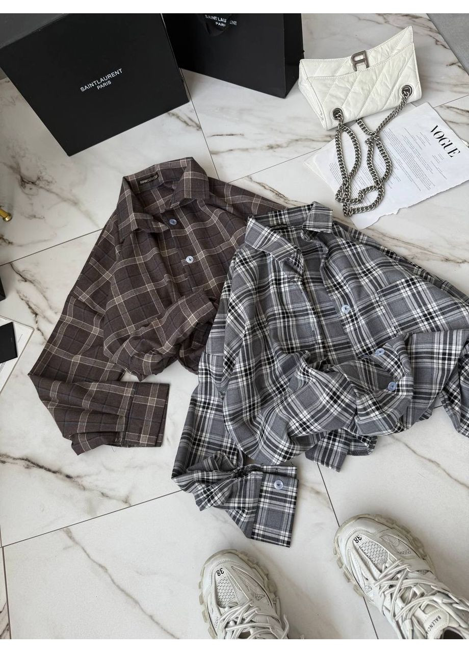 Серая рубашка No Brand