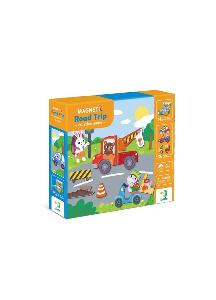 Магнітна гра "Дорожні пригоди" 200244, 1 магнітна дощечка, 36 магнітів DoDo Toys (306436458)