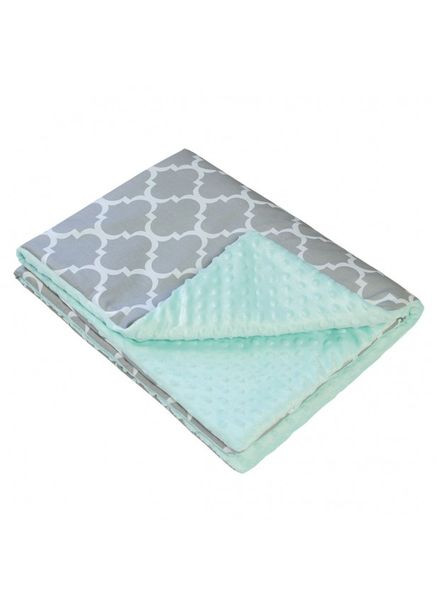 Плед дитячий плюшевий Сонце Колір м'ятний/сірий No Brand (302000497)