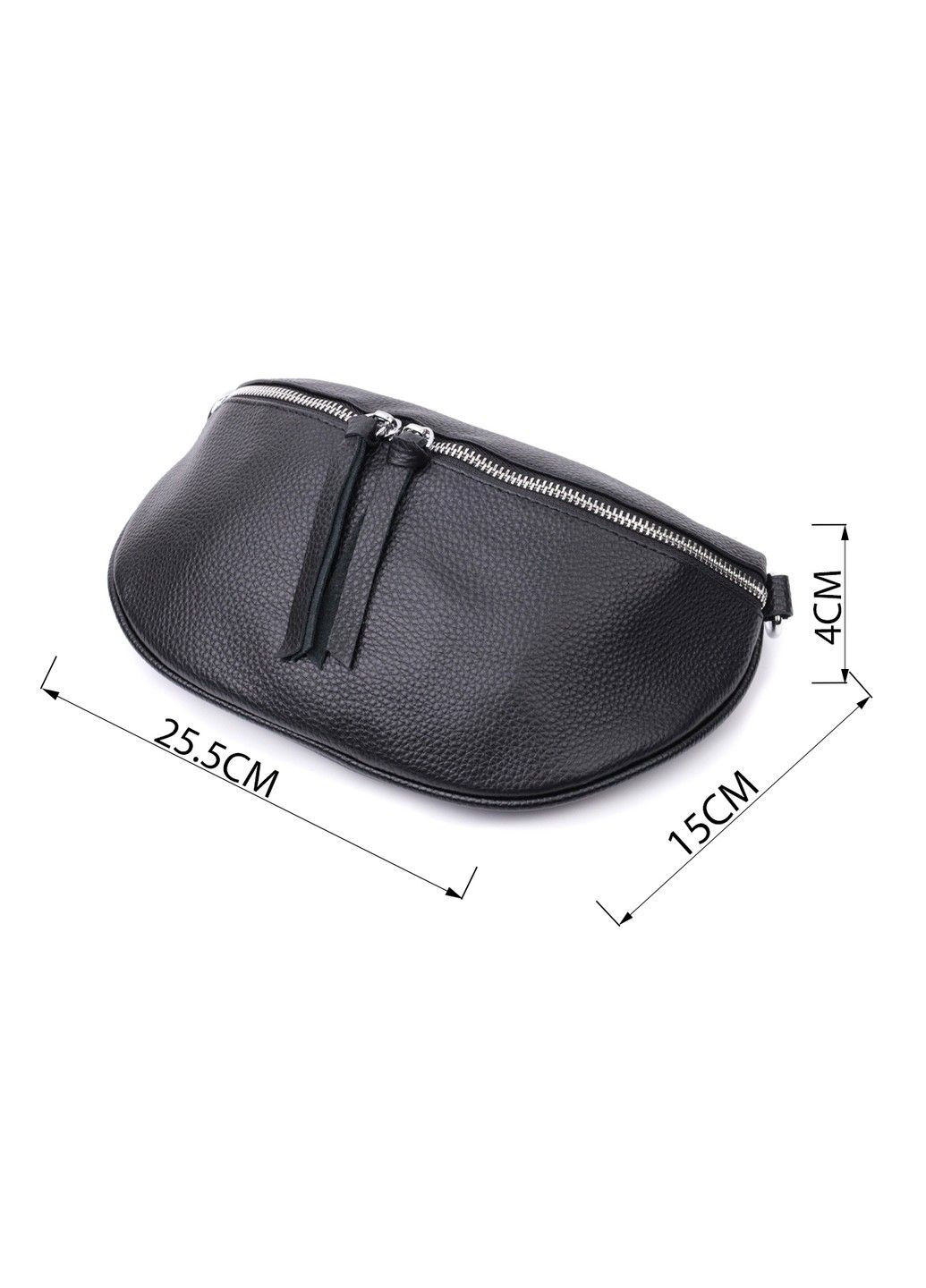 Шкіряна сумка для жінок у класичному кольорі через плече з міні гаманцем 22666 Чорна Vintage (297983198)