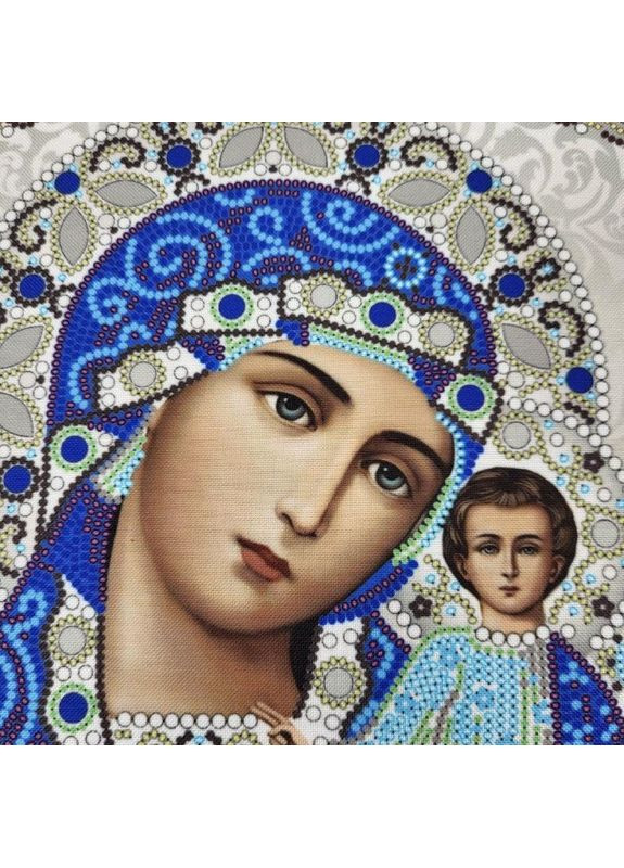 НАБОР ARHIBIS ЖК-4003 Богородица Казанская в серебре с жемчужинами и камнями, набор для вышивки иконы БЛАГОВЕСТ (369666239)
