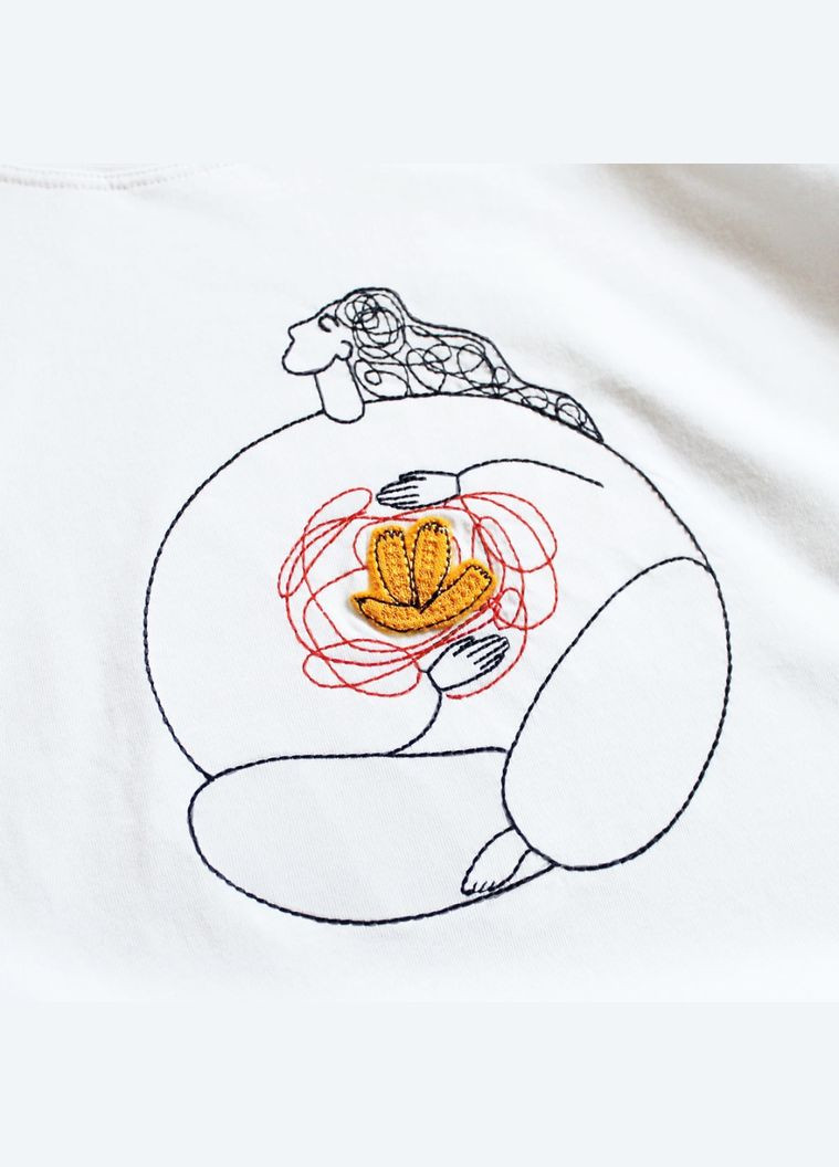 Жіноча футболка з вишивкою Надія біла Ladan — 303727204