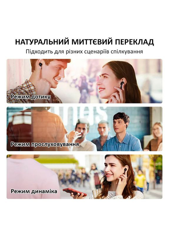 Наушники переводчик M3 синхронный перевод, музыка, звонки, 42 языка, офлайн + онлайн Black Timekettle (315148474)