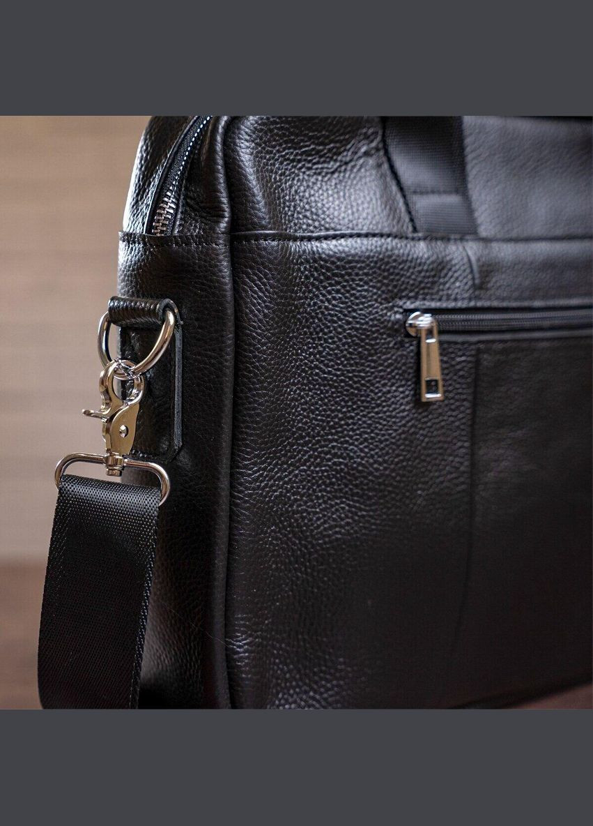 Шкіряний портфель чоловічий для ноутбука і документів чорний розмір 40х30х7 см 14625 Vintage (362417855)