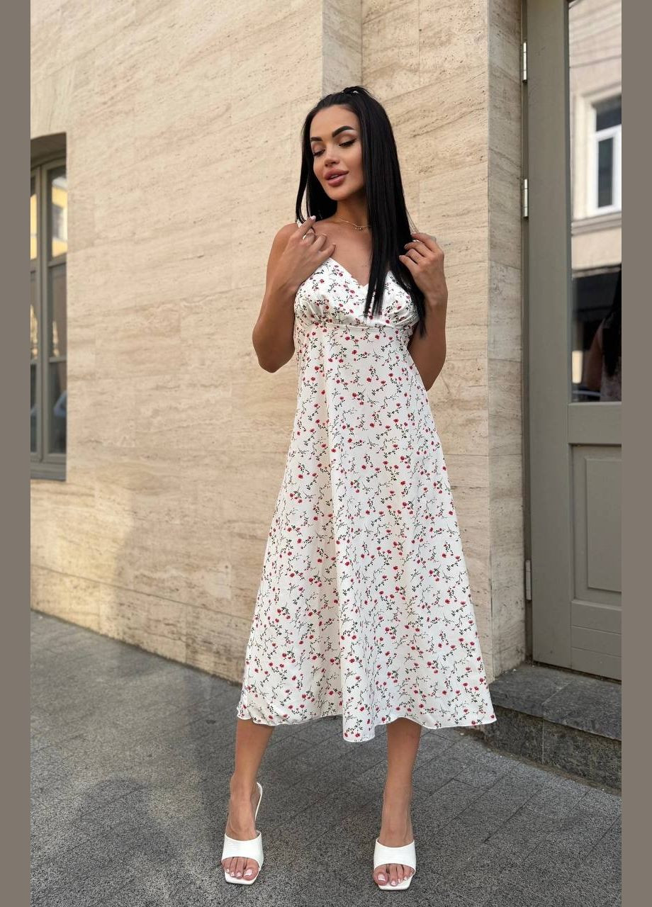 Жіночий сарафан міді з квітковим принтом MonCher (339604715)