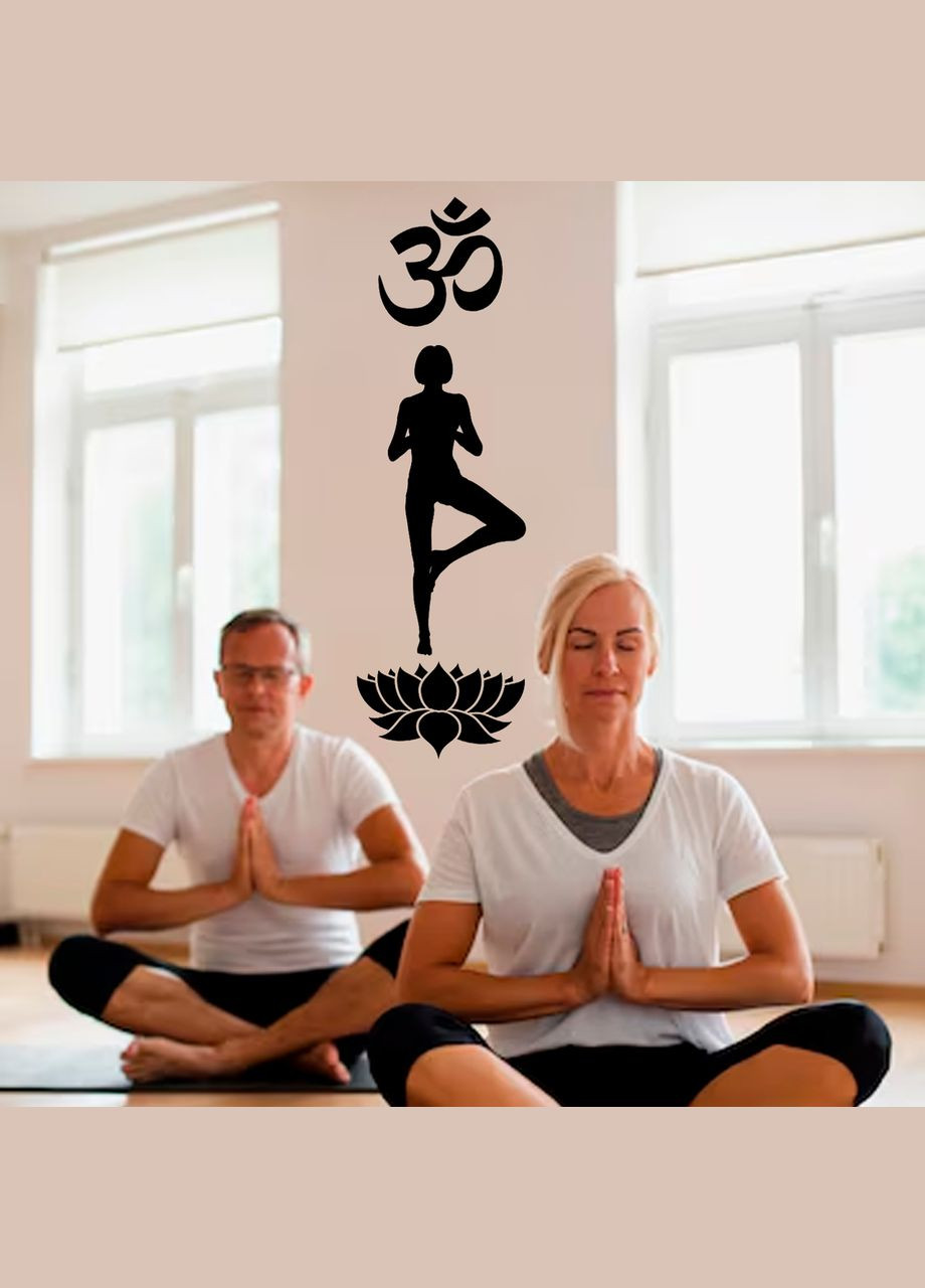 Вінілова інтер'єрна на стіну (шпалери, фарбу) "Дівчина йог в асані" з Оракалу Кавун наклейка (316189610)