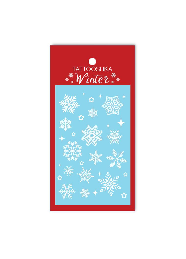 Тимчасовий водостійкий набір тату "Білі сніжинки" Tattooshka (313453287)