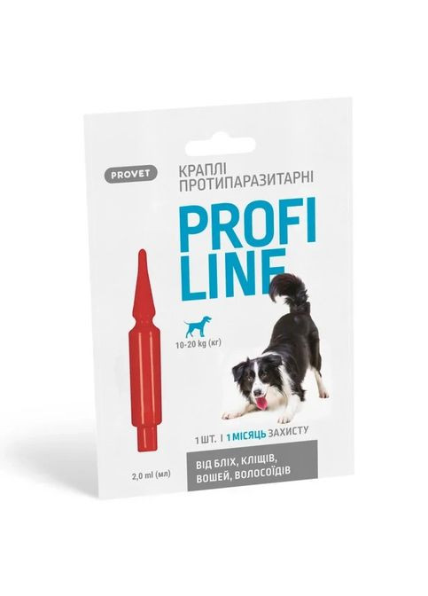 Капли PROFILINE для собак 10-20 кг инсектоакарицид 1 пипетка по 2 мл ProVET (356568161)