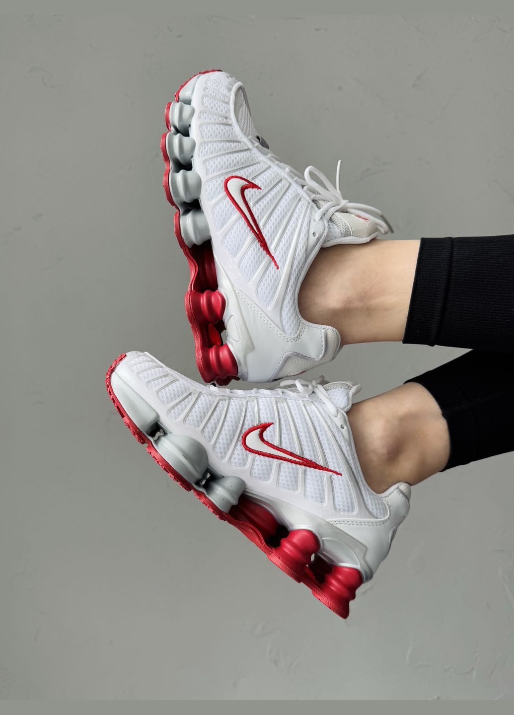 Кроссовки женские и мужские Nike Shox TL White Red Grey | Найк Шокс ТЛ белые No Brand белые демисезоны (339775742)