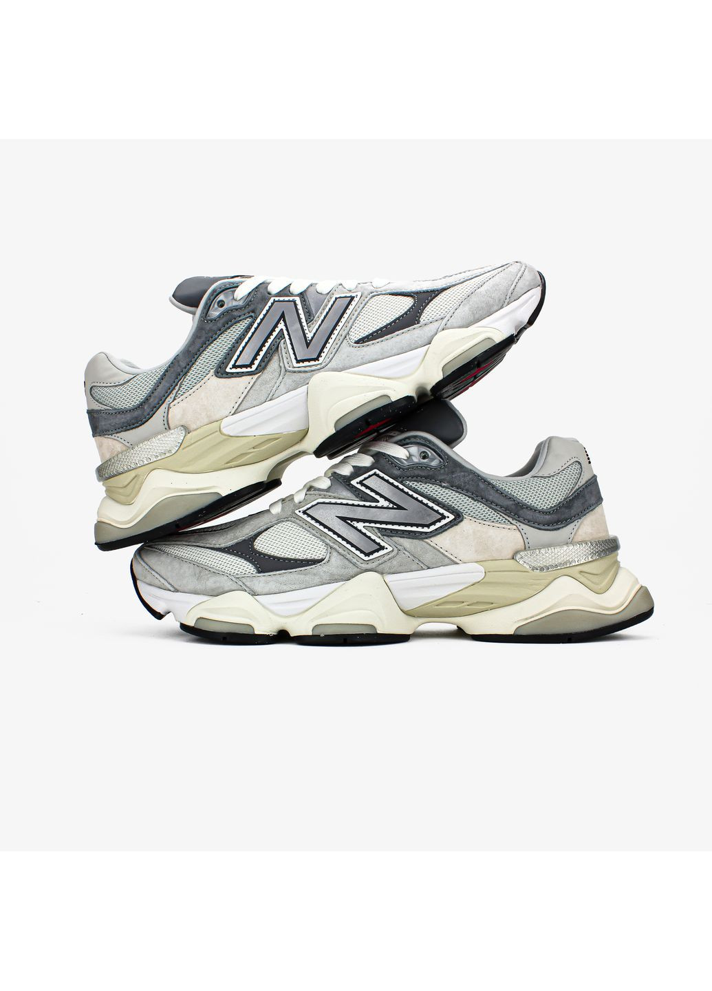 Кроссовки женские и мужские New Balance 9060 grey | Нью Беланс 9060 серые No Brand серые демисезоны (368766696)