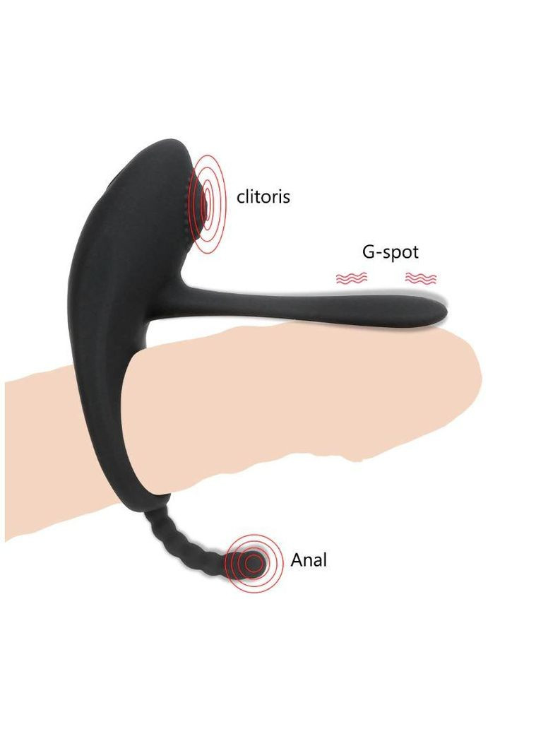 Эрекционное кольцо со стимулятором и вибрацией TripleWave No Brand (339864836)