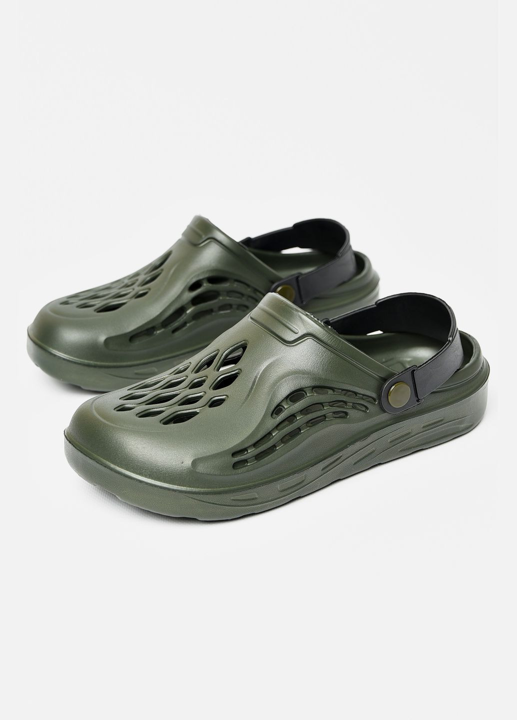 Темно-зеленые кэжуал кроксы мужские темно-зеленого цвета Let's Shop