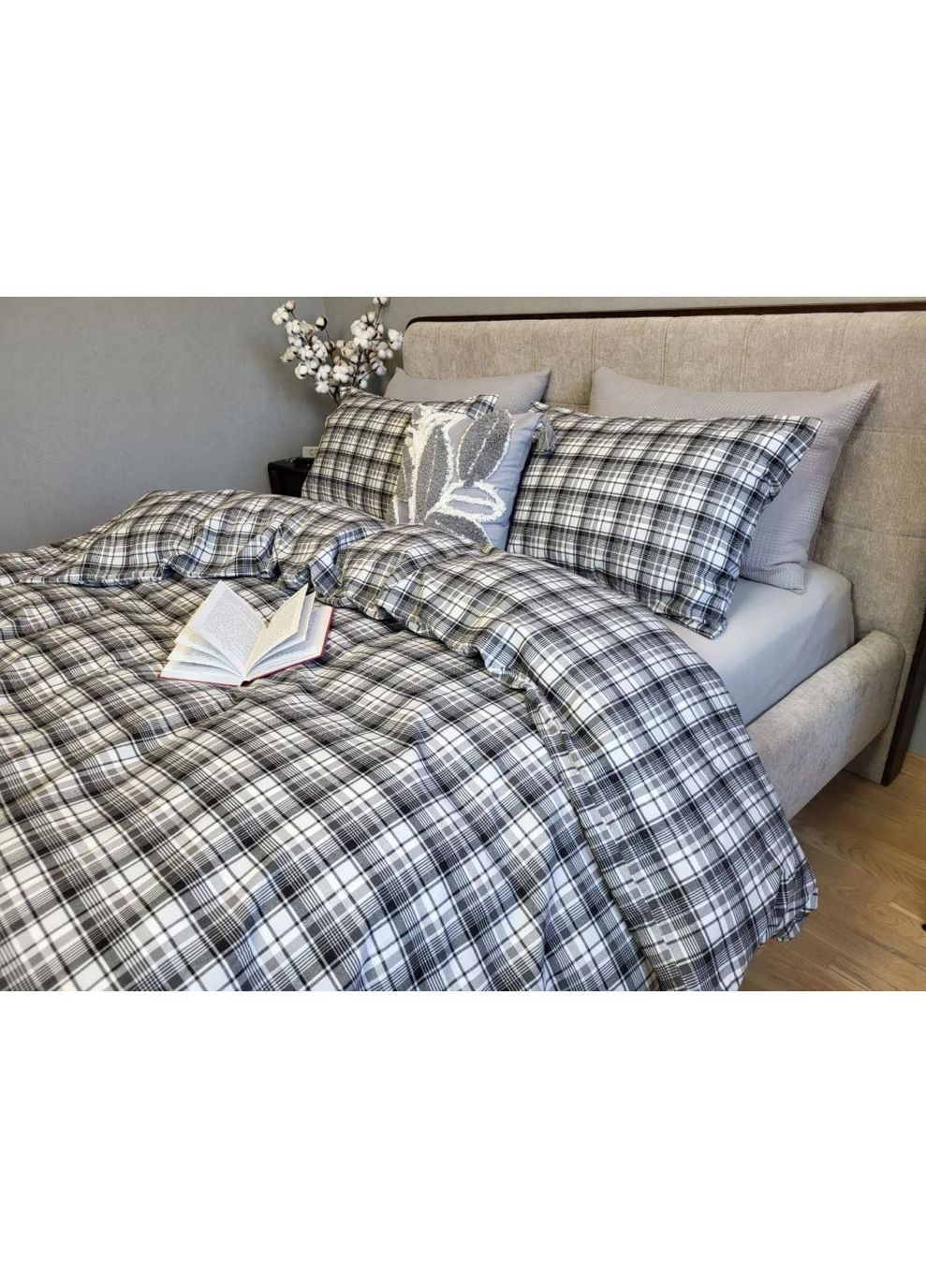 Постельное белье с резинкой Мустанг/, фланель(байка) Евро размер, наволочки 70/70 No Brand (363191108)