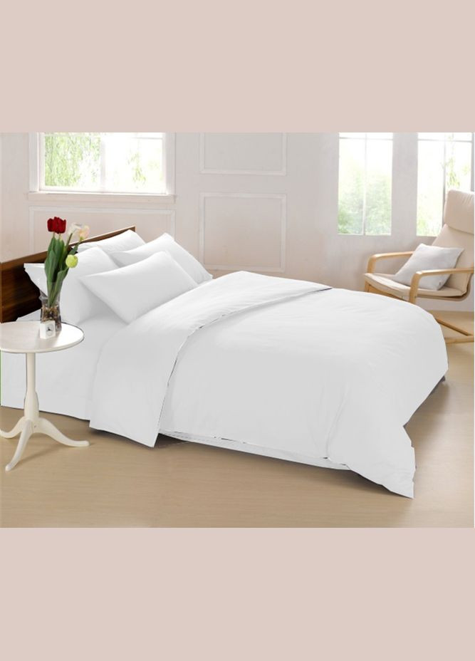 Постільна білизна Полісатин Біла (35) однотонна Євро Love You (300229154)