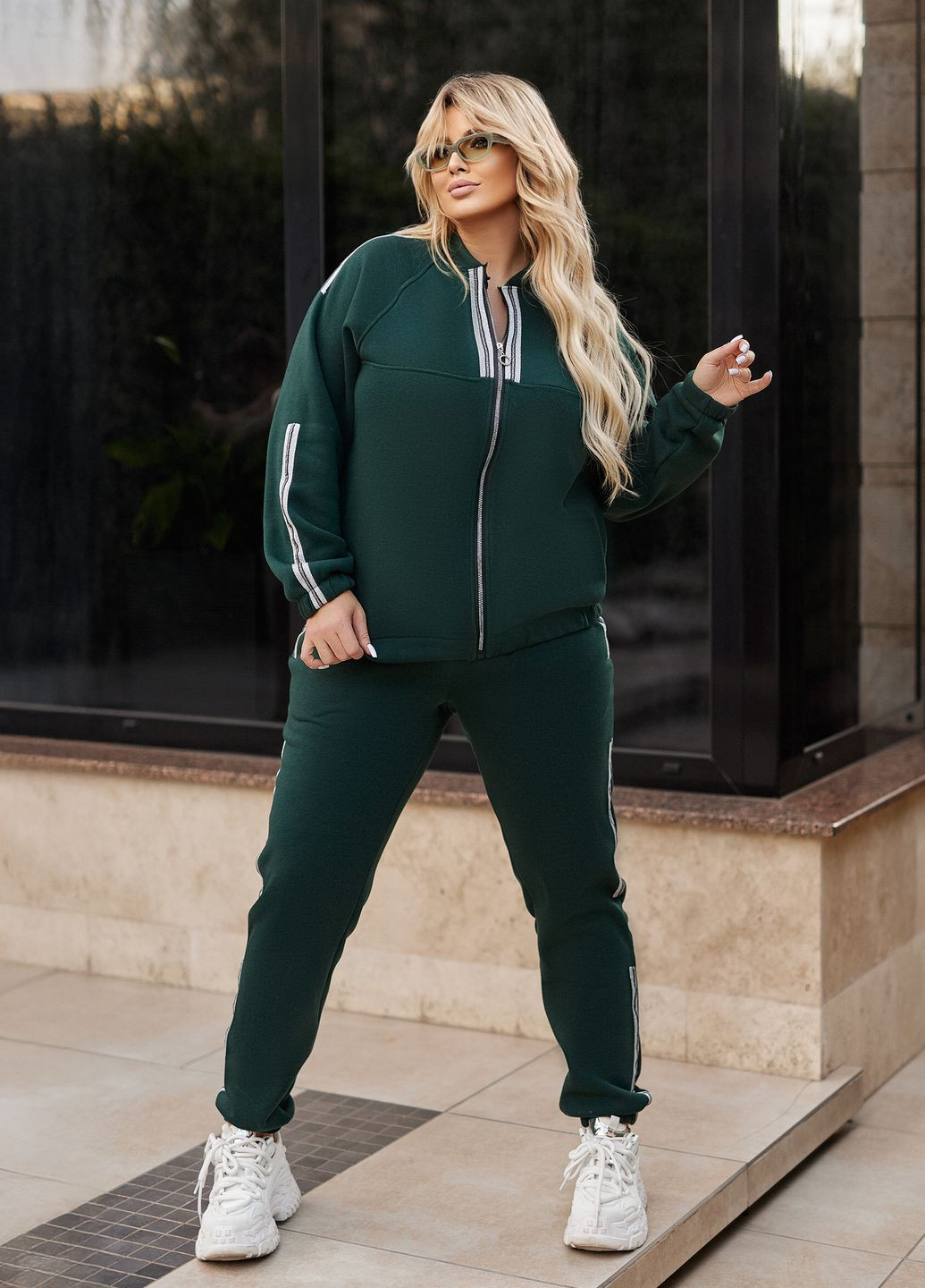 Спортивний костюм жіночій на флісі з тринитки (бомбер + штани) No Brand (352007307)