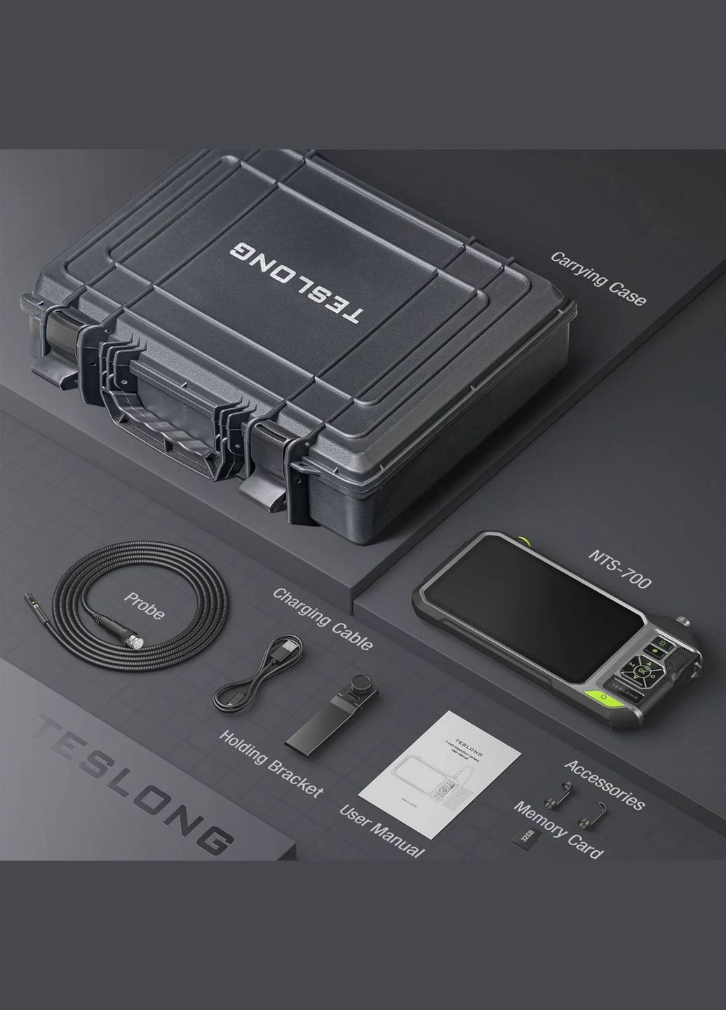 Эндоскоп NTS700 Pro TL (8 мм, 3 камеры, 5 метров, 7", WiFi) (1345) Teslong (333832021)