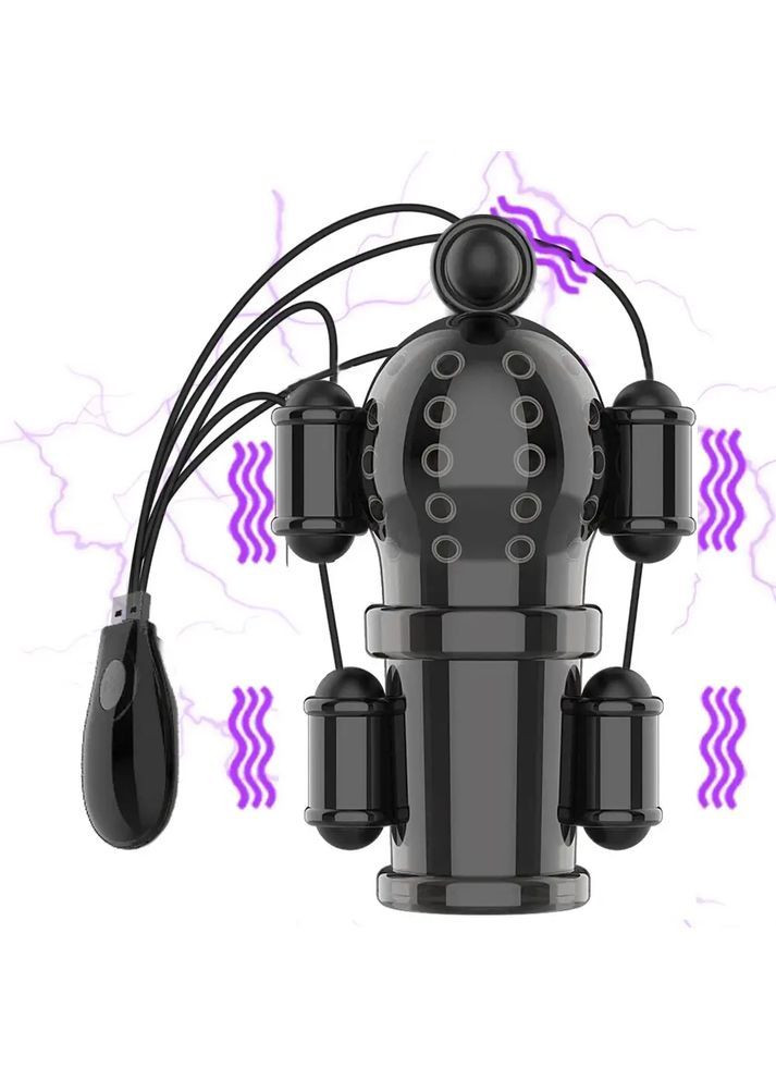 Массажер тренажер для члена Вибратор стимулятор для пениса 5 вибропуль + Массажер стимулятор простаты USB No Brand (370639534)