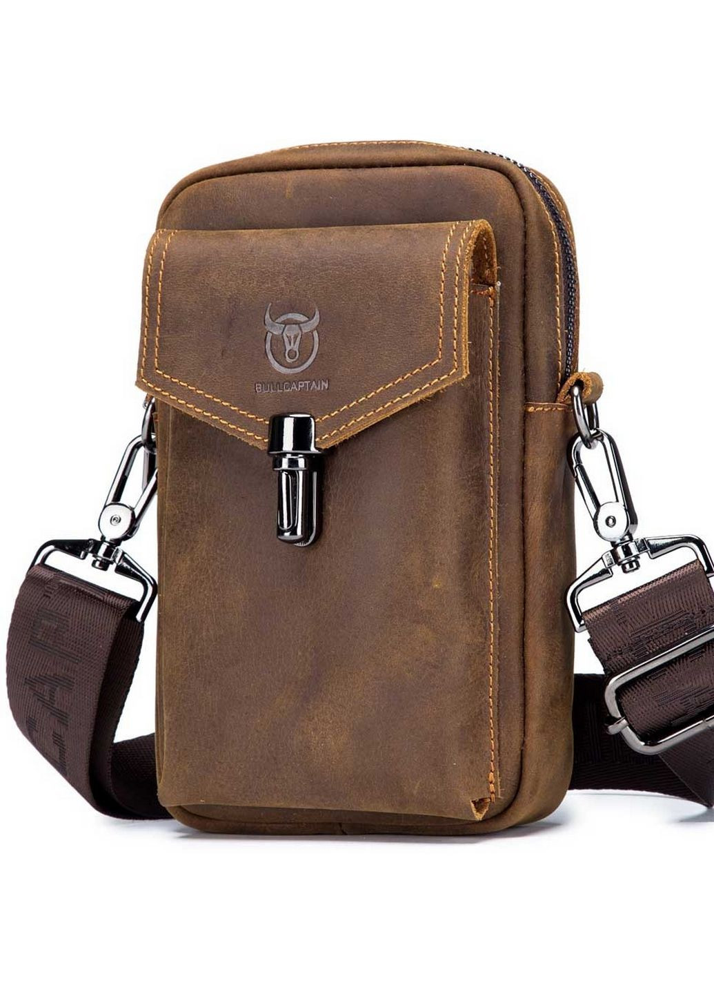Чоловіча шкіряна сумка на пояс 18х13х5 см BULL (315872065)