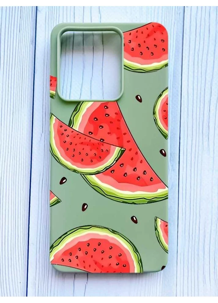 Матовий оливковий чохол на Xiaomi Redmi Note 13 Pro 5G Скибки кавуна (принт 342) Creative (355389507)