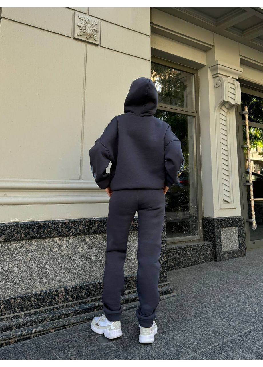 Стильный костюм с двойным капюшоном и объемным тощи • вышивка “Колосок” • регулируемая длина кофты • ЗАМЕРЫ В ОПИСАНИИ GD/GL Модний простір (370853851)