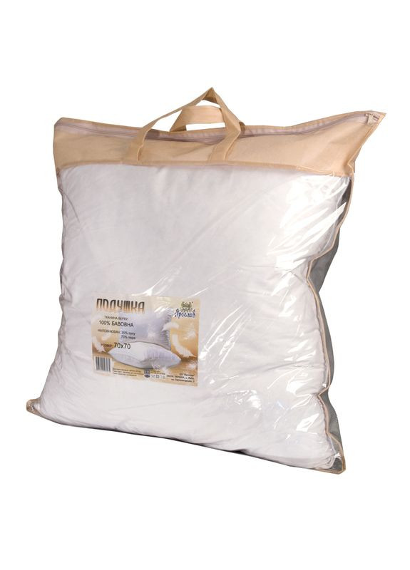 Подушка пуховаz 70×70 - 90% пух, 10% перо Ярослав (342399209)