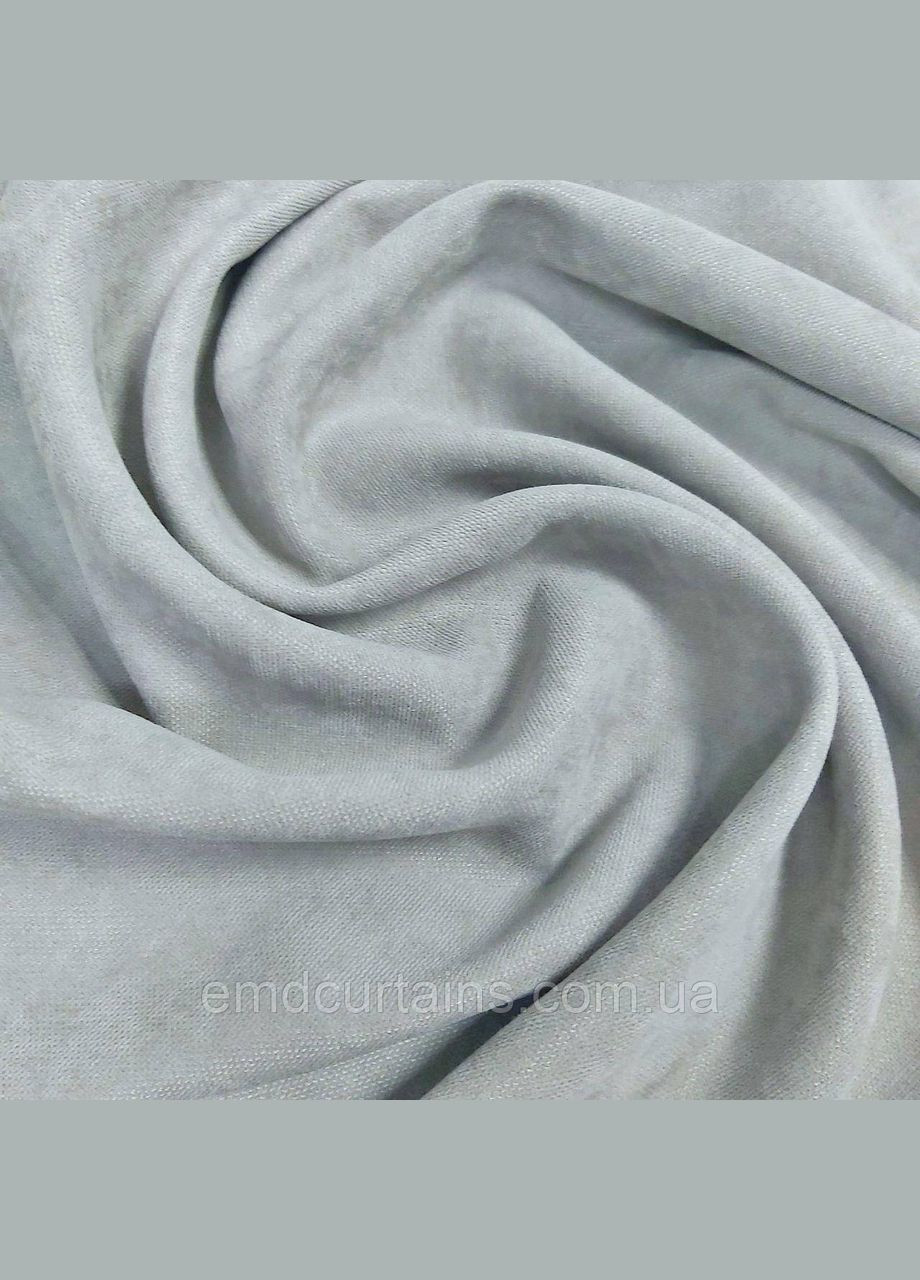 Комплект шторы на черных люверсах 2 шт с подхватами 355х250 см микровелюр Серо-голубой No Brand (337358395)