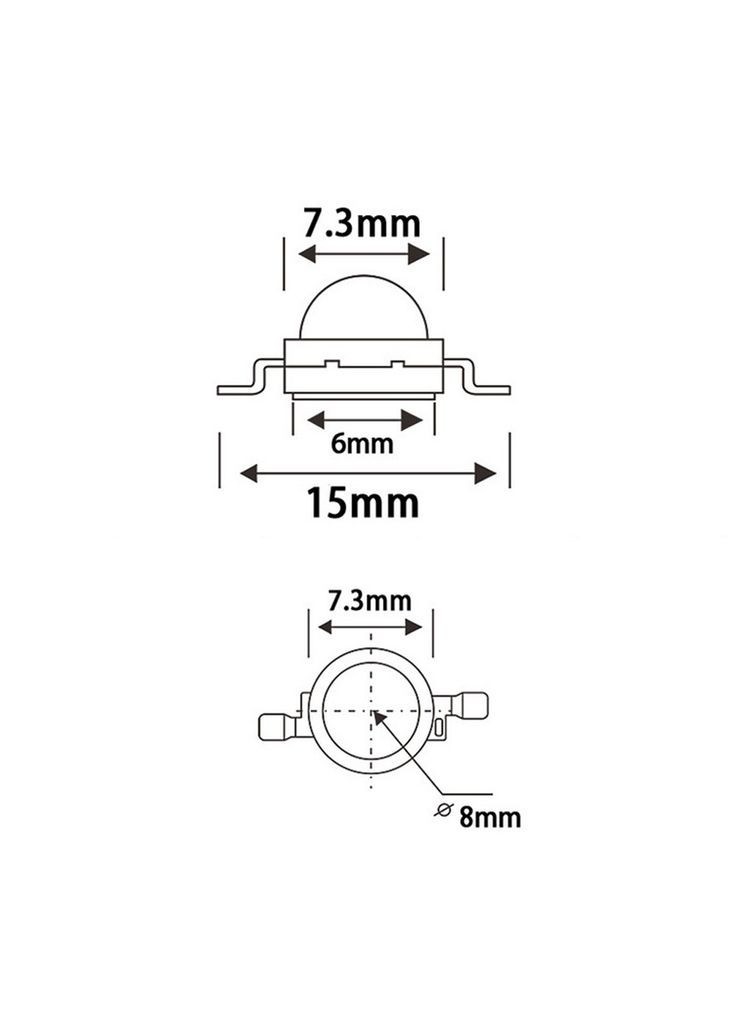 Світлодіод 1 Вт холодний No Brand (302806176)