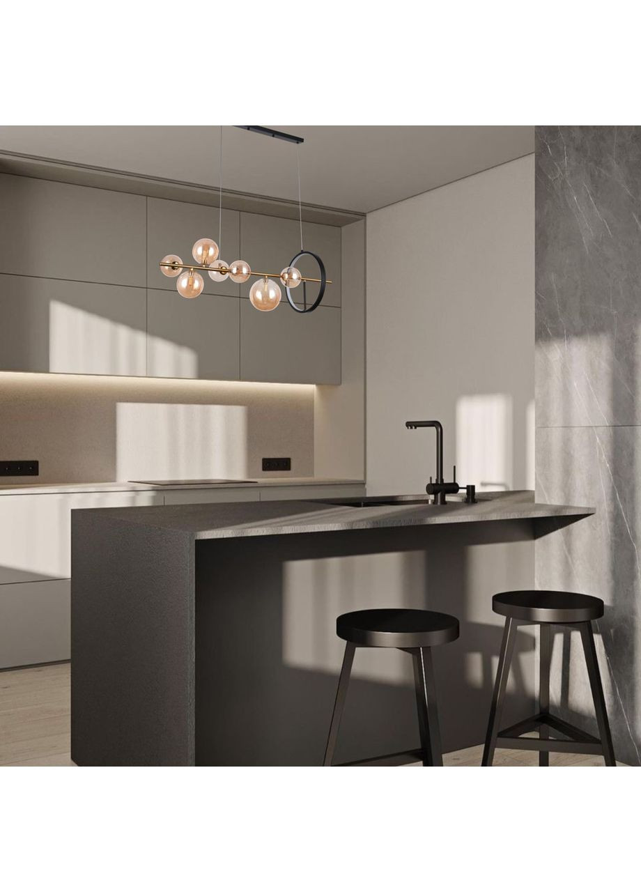 Підвісна люстра «Bubbles» на 7 ламп з кавовими плафонами (918-LP267-7 GAB+BR) No Brand (370071724)