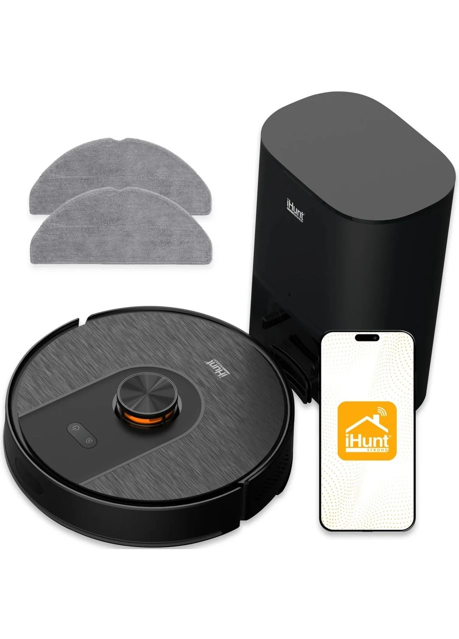 Робот-пилосос BRO Robo Clean V6 AutoBase з функцією вологого прибирання, автоматичною базою зарядки та шваброю iHunt (395315986)