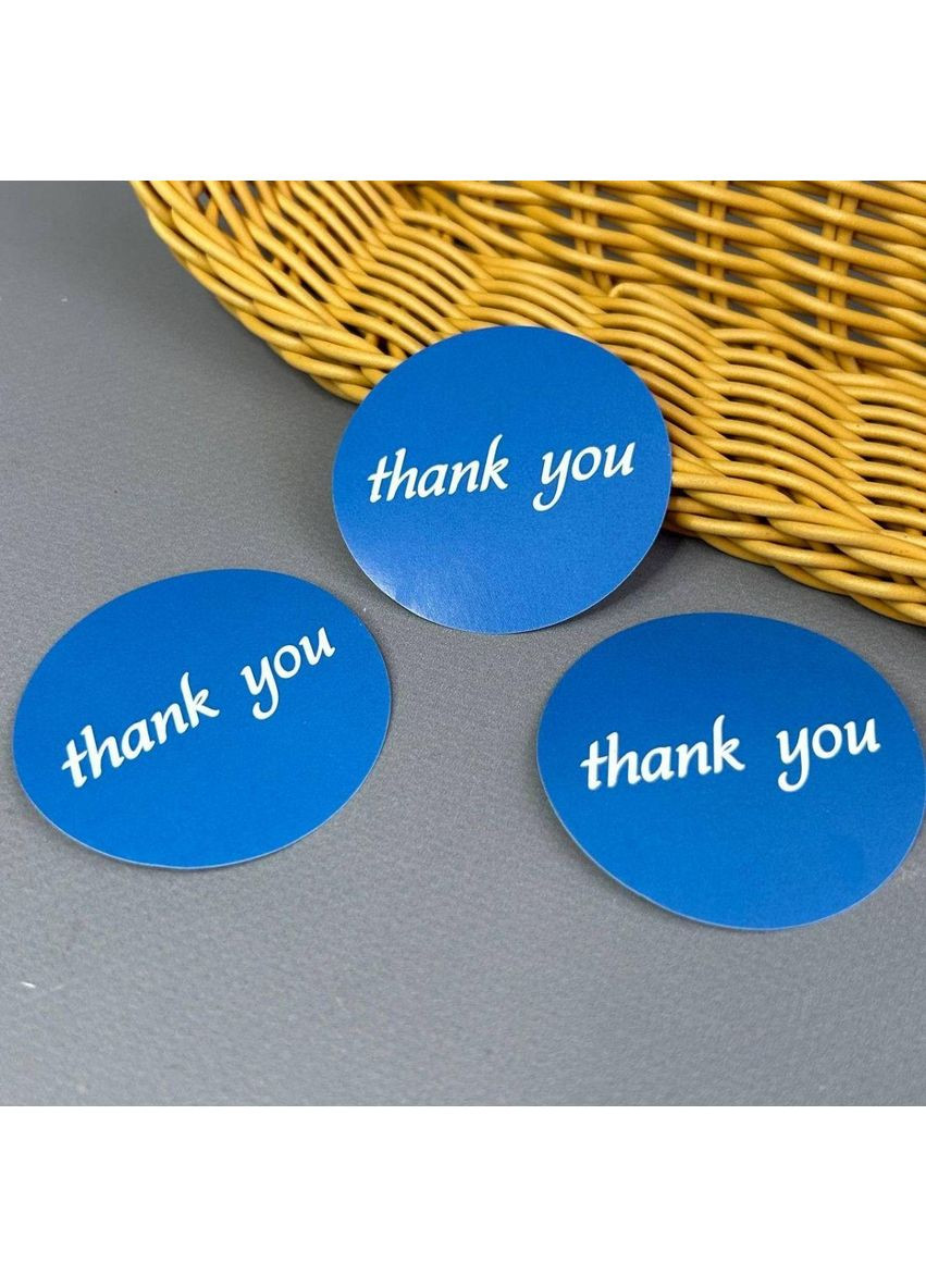 Бирка наклейка Thank you 50 мм – синяя Plus-plus (352750101)