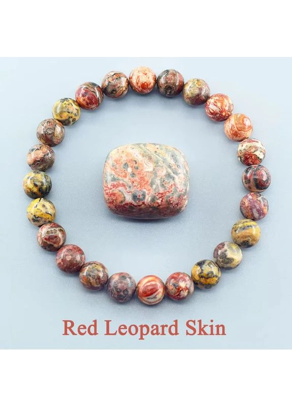Браслет из натурального камня Red Leopard Skin No Brand (386504046)