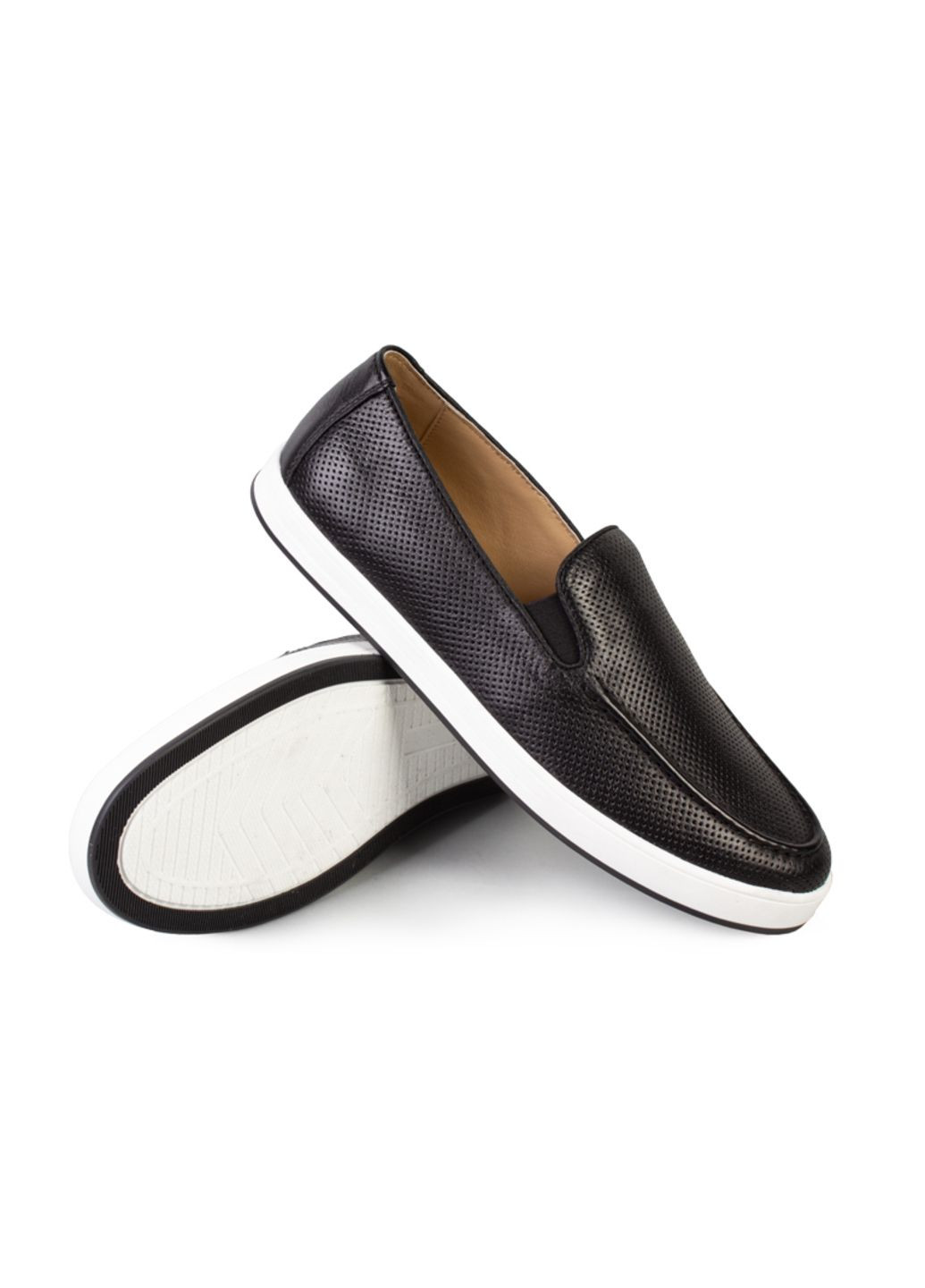 Черные повседневные туфли лоферы мужские бренда 9200467_(1) ModaMilano без шнурков