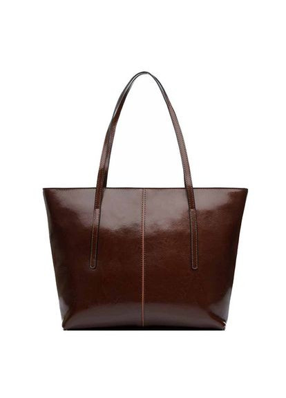 Сумка женская из натуральной кожи коричневая 2 ручки No Brand (340304083)