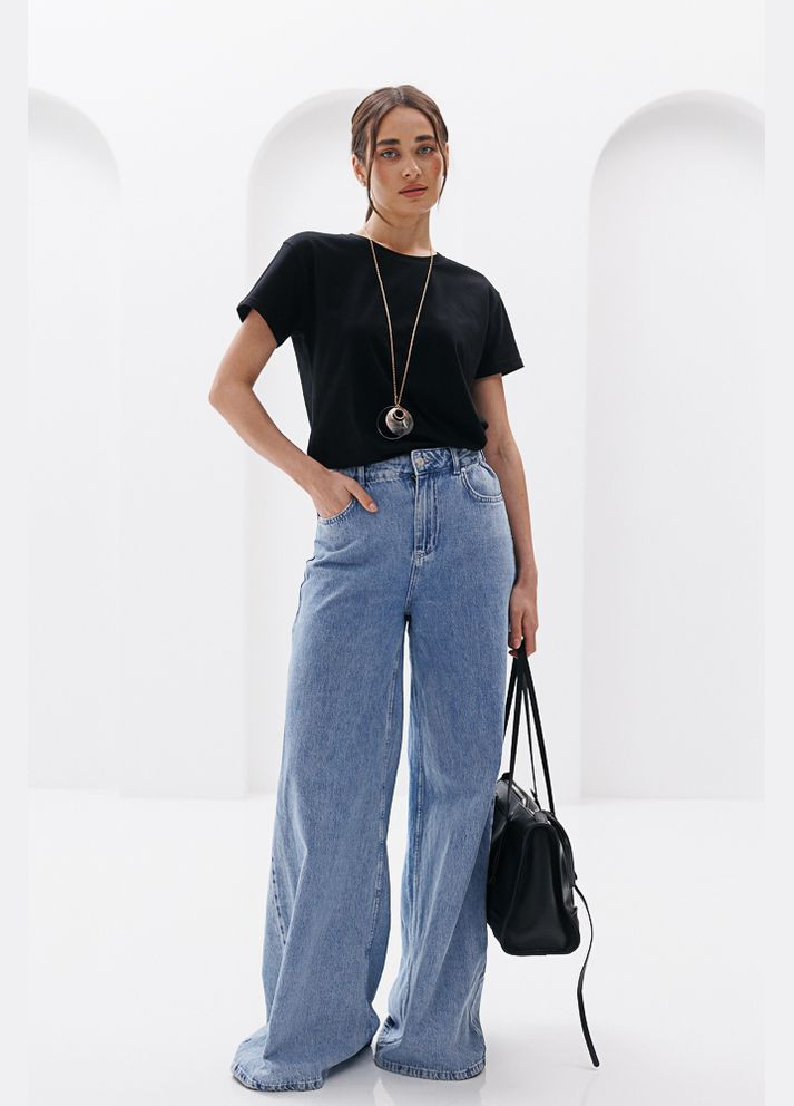 Базовая женская футболка молочного цвета Arjen - (297574682)