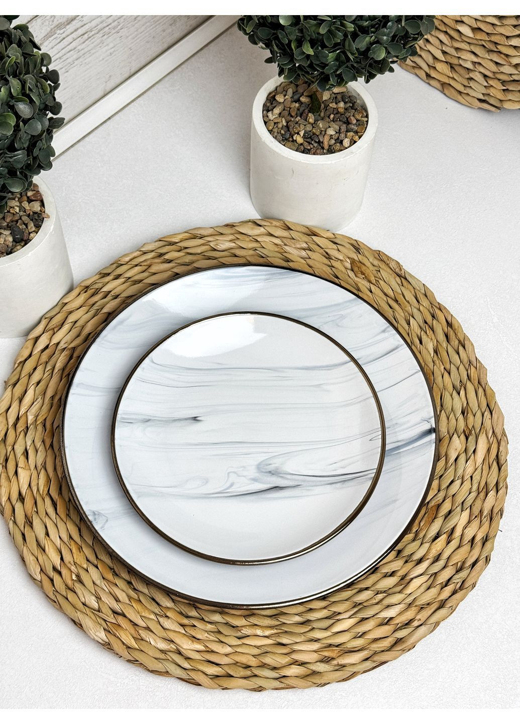 Тарілка десертна 19 см Maritimo Golden rim white IN0019MAR Intrendo (366153340)