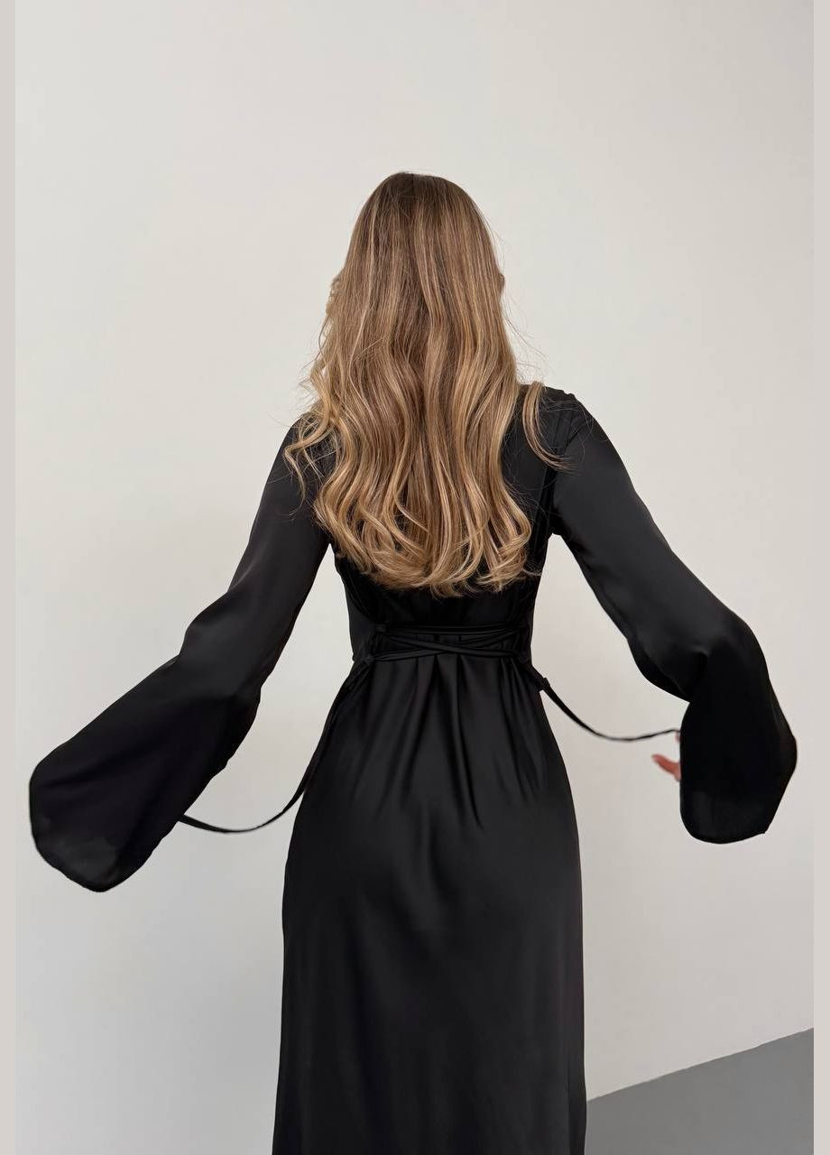 Чорна кежуал сукня N.Family однотонна