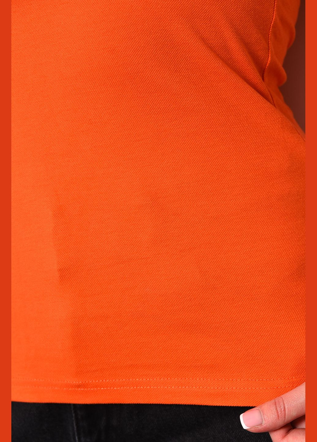 Оранжевая летняя футболка женская поло оранжевого цвета Let's Shop
