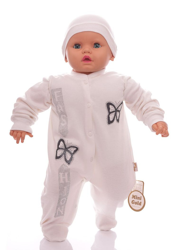 Человечек с шапочкой для девочки интерлок Fashion молочный 62 см (41247) BABYKROHA (315423766)