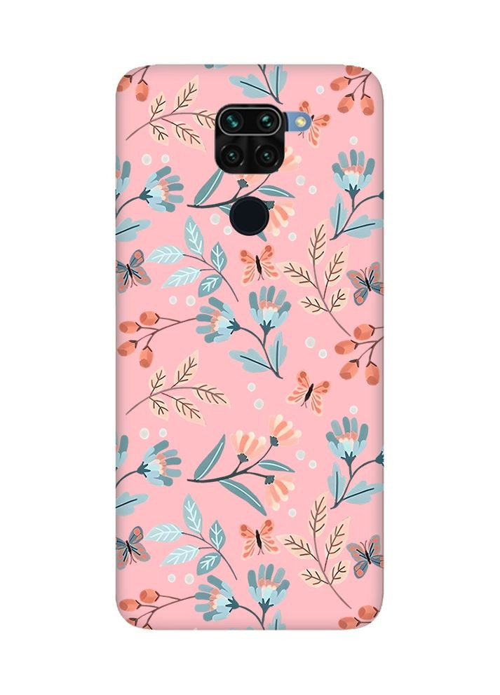 Матовий рожевий чохол на Xiaomi Redmi Note 9:: Квітковий фон (принт 370) Creative (360709013)