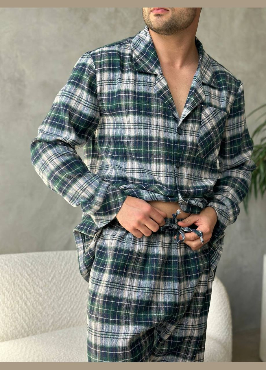 Уютная мягкая пижама в клеточку No Brand (312484171)