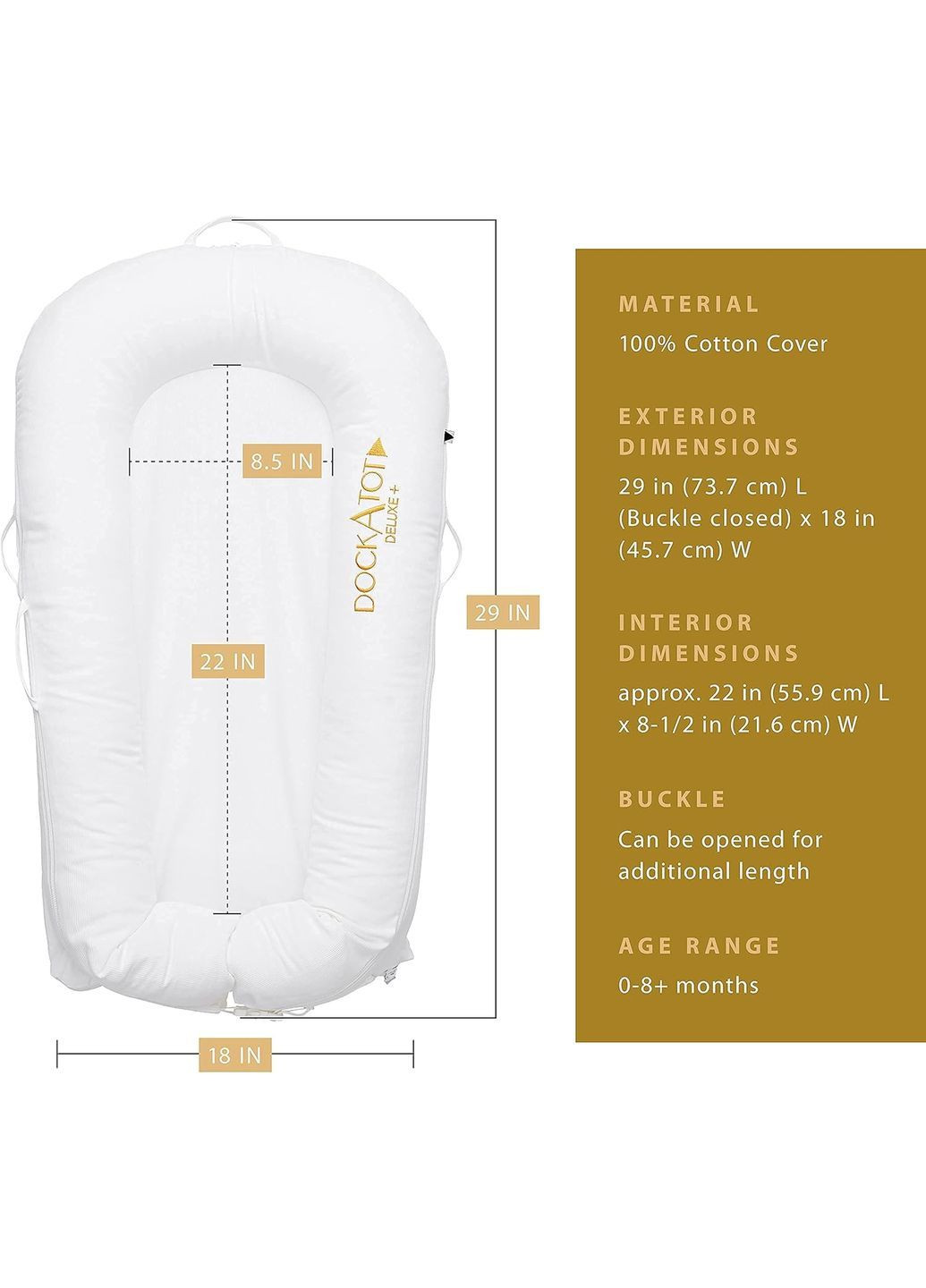 Матрац-кокон Deluxe+, 0-8 міс., Indigo Chambray () Dockatot 10394 (366529001)