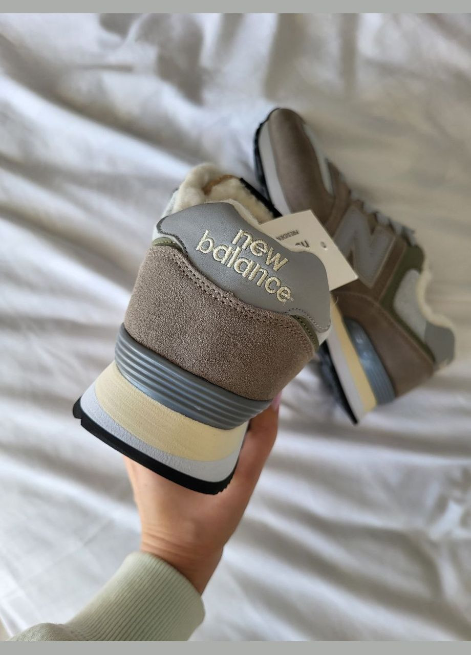 Темно-бежеві Зимовий кросівки зимові чоловічі і жіночі new balance 574 stone island winter dark beige fur | нью беланс 574 темно-бежеві з хутром No Brand