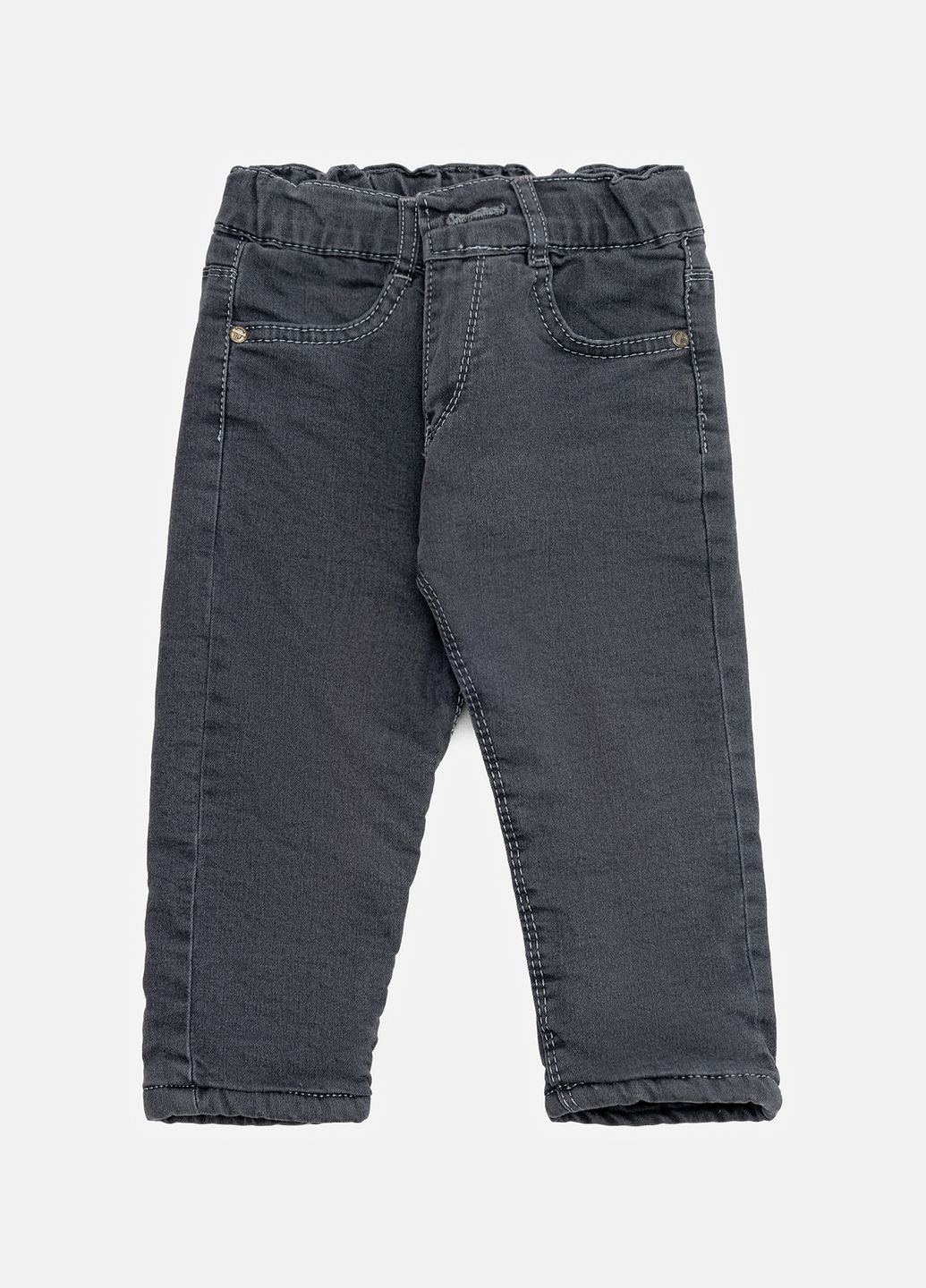 Серые зимние джинсы для девочки цвет серый цб-00230439 Sercino