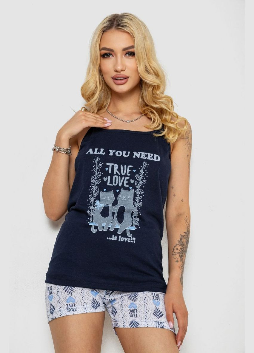 Синя піжама жіноча, колір синій, 243r2502 Ager