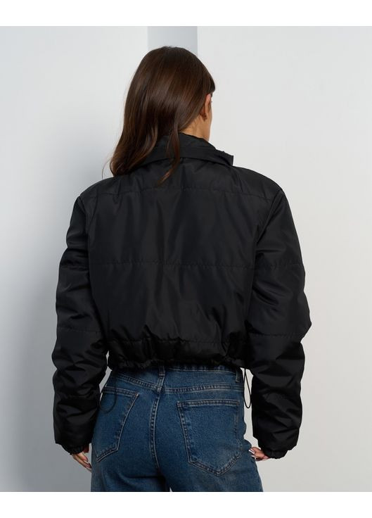 Чорна зимня коротка куртка на пуху ISSA PLUS