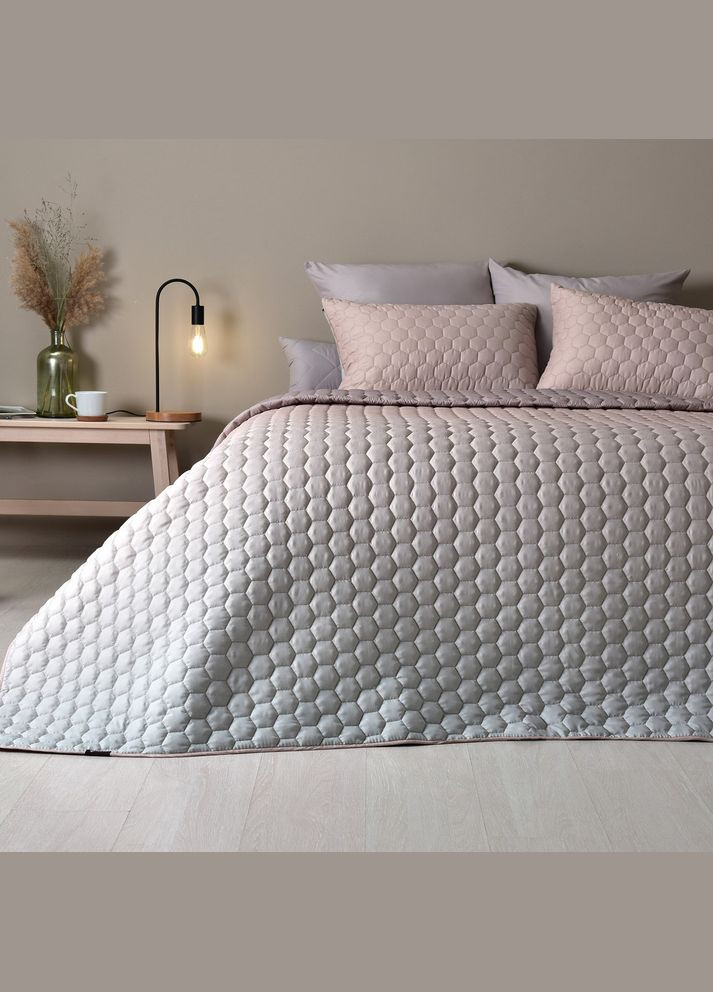 Набір покривало з наволочками Silhouette 220х240 см + 2 подушки 50х70 см у подарунок беж двусторонне IDEIA (318493866)