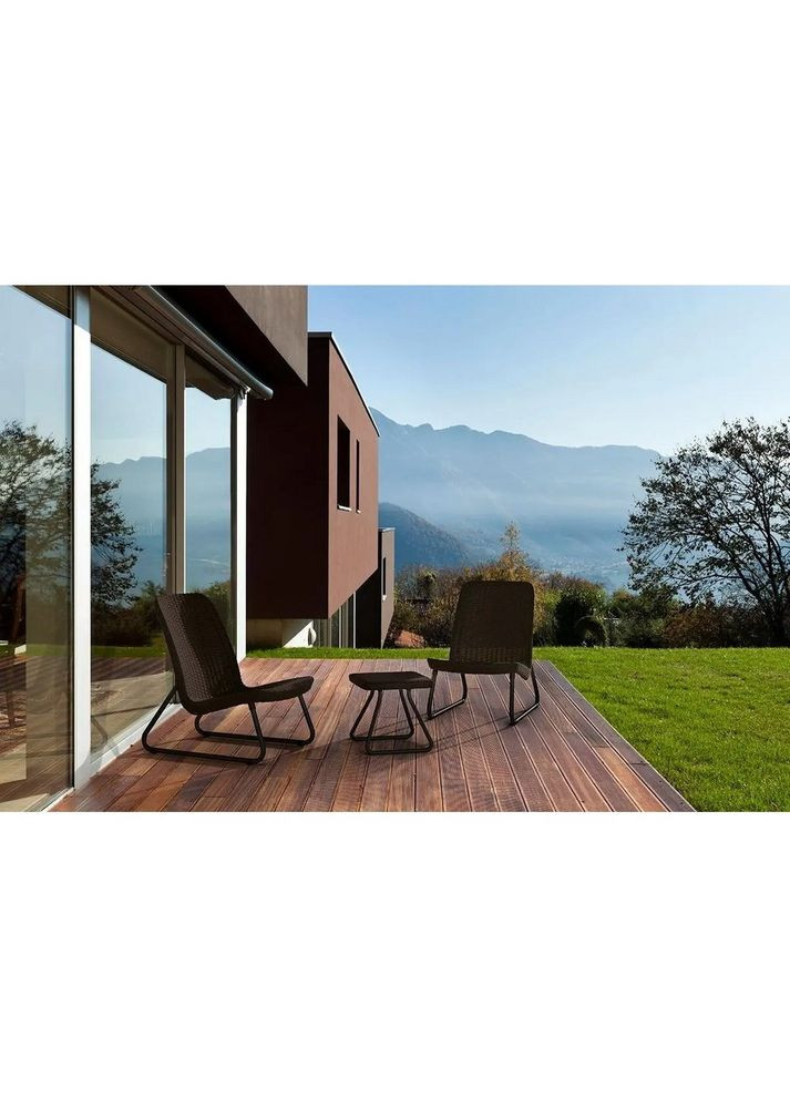 Комплект садових меблів Rio patio set 2 крісла +1 стіл коричневий 211426 Keter (317304099)